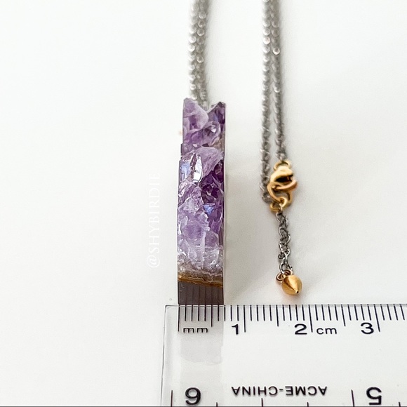 NEW Artisan Amethyst Semiprecious Gemstone Slice Pendant - Picture 11 of 14